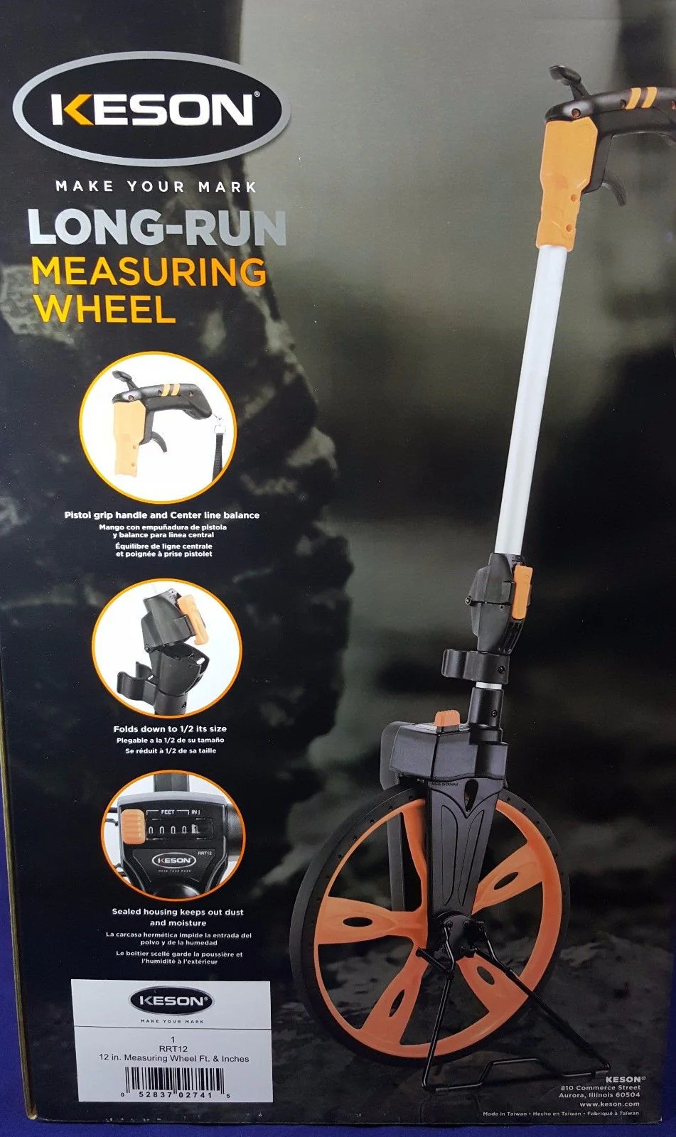 Folding Measuring Wheel w/Backpack Case, Trigger Brake & Reset Keson RRT12 - L&R Subsurface Solutions LLC